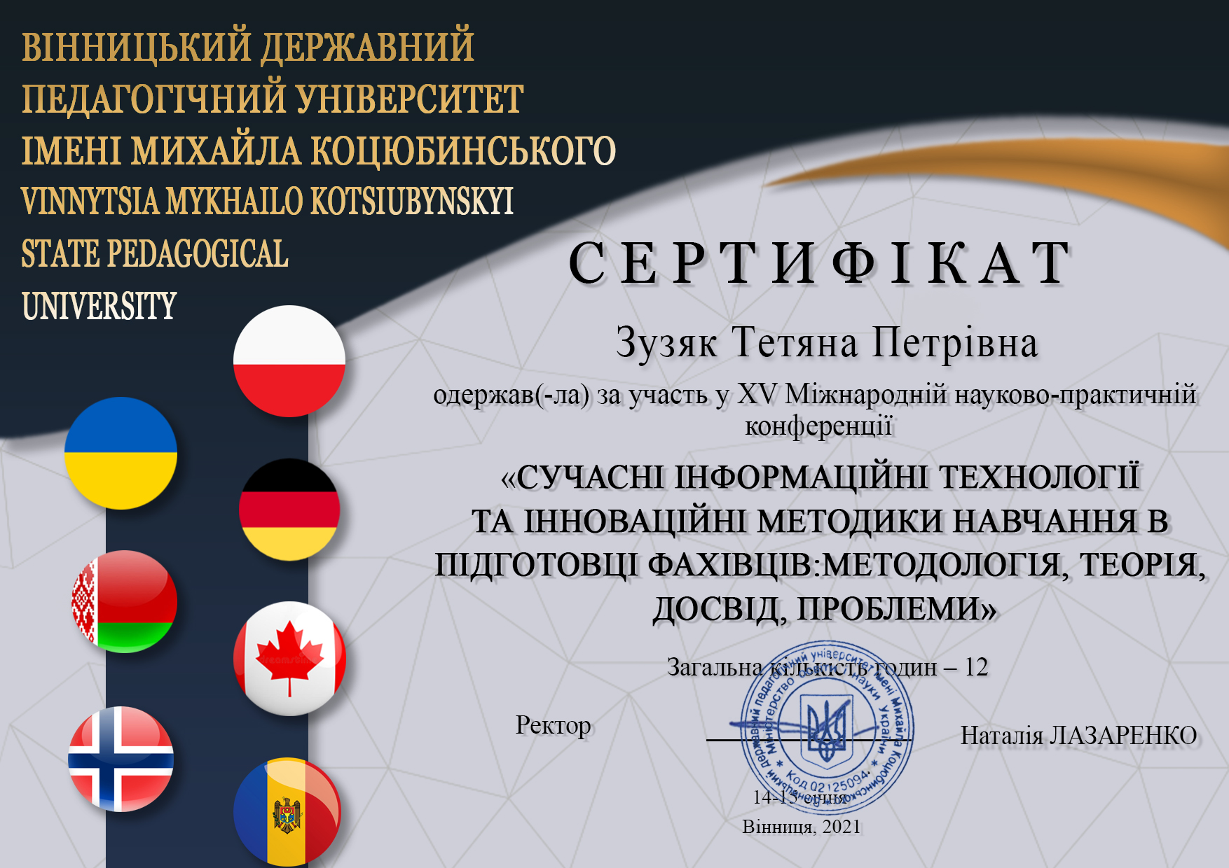 Зузяк Тетяна Петрівна